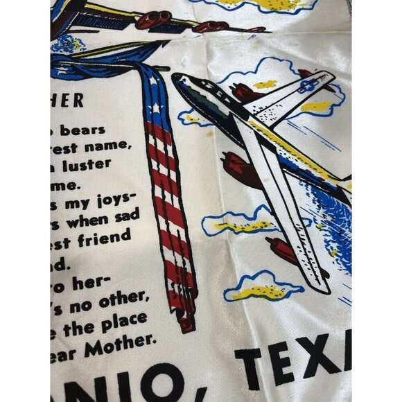 Vintage Lackland Air Force Base Pillow Case Sham 17.5" x 16" with Fringe - Picture 9 of 10